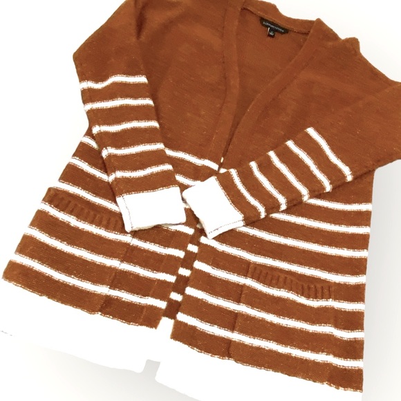 Burnt Orange Open Cardigan with Pockets - Sz S - Picture 2 of 8